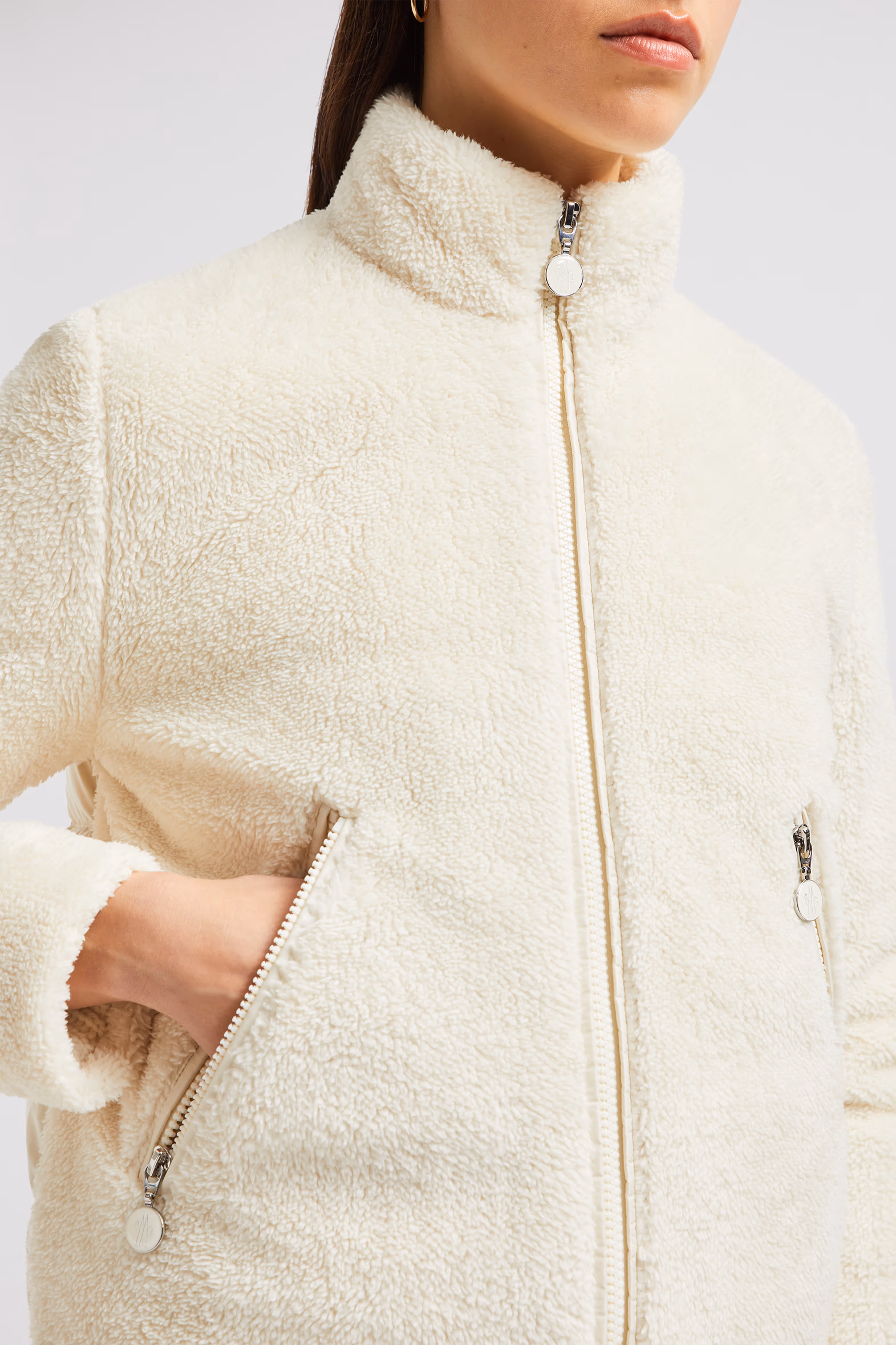 Plumífero corto efecto peluche Polignac Mujer Blanco Moncler 6